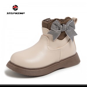 Girls' Winter Ankle Boots Anti-Slip Bowknot Lovely Shoes