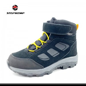 Kids Snow Boots Boys Black Outdoor Waterproof Warm Hiking Sneaker