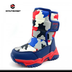 Kids High Top Winter Rain Shoes Warm Plush Lining Snow Boots