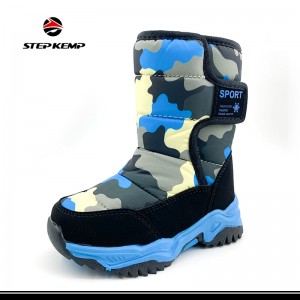 Kids High Top Winter Rain Shoes Warm Plush Lining Snow Boots
