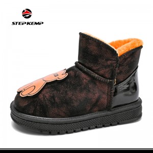 Abafana Basebusika Abafana Basebusika I-Ankle Efudumele I-Plush Anti-Slip Snow Boots Shoes