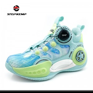 Bambini Sports Running Light Recreational Heighten Tide Blue Basketball Shoes