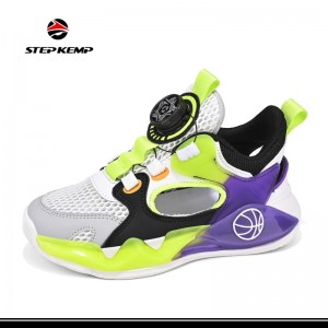 ဖက်ရှင်လေ၀င်လေထွက်ကောင်း ပေါ့ပါးသော ကလေးစီးဖိနပ်များ Mesh Casual Running Sports Shoes