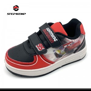 Children’s Kids Sports Sneaker PU Upper Magic Tape Skate Shoes