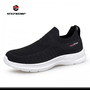 Zapatos de tecido feminino Slip on Flyknit Footwear Zapatillas de andar