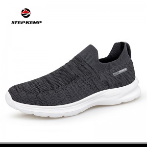 Naka-slip sa Flyknit Footwear Walking Sneakers ang Mga Babaeng Tela na Sapatos