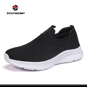Unisex Breathable Slip On Gym Athletic Tennis Sneakers Flyknit Loafers