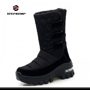 Boots Salju Anti banyu Wanita Mid Calf Winter Warm Footwear Outdoor