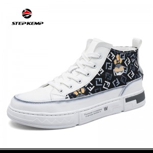 Oanpast Logo Echte Leather Shoes High Top Skateboard Casual Sneakers