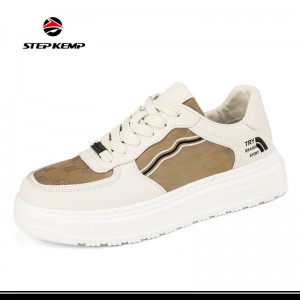 Fashionable Leather Upper Board Sneakers Students Walking Style Sport Men Shoes