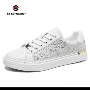 Designable Black White Board Sneakers Gunuine Leather Upper Men Sport Casual Shoes