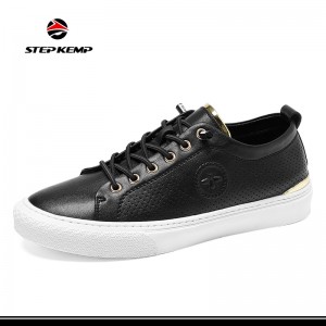 Classic Black White Leisure Casual Leather Board Footwear Shoes pro homines