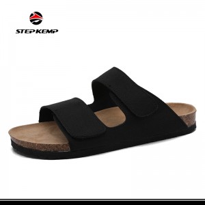 Fabric Upper Wood Outsole Fashion Mens Semmer Beach Slippers