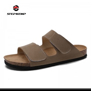Fabric Upper Wood Outsole Fashion Mens Semmer Beach Slippers
