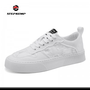 Fashion Walking Style Wholesale Canvas Mesh Upper Breathable Casual Skate Shoes