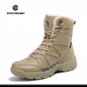 Leather Upper Anti Slip Rubber Sole Steel Toe Outdoor Training Desert Hiking Shoes