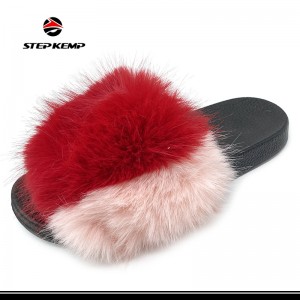 Damen Winter Fuzzy Hausschuhe Hausschuhe Open Toe Slides Sandalenschuhe