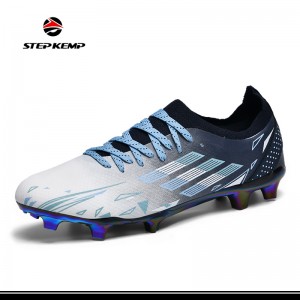 Men's Soccer Shoes Lace-Up Non-Slip Rubber Outsole Indoor Football Shoes