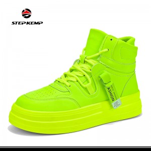Mens Fashion High-Top Casual Sneaker Thick Soles Platforma Skate Shoes