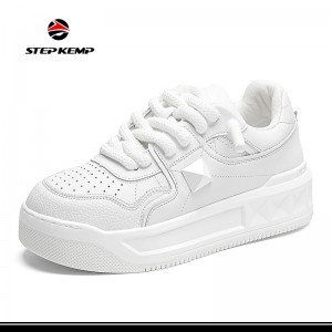 Men′s Skate Casual Lace-up White Pink Black Sneakers Student Fashion Athletic & Sports Shoes