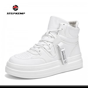Mens Fashion High-Top Casual Sneaker Thick Soles Platform Skate Shoes