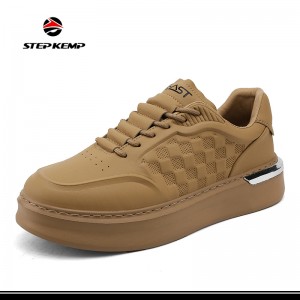 Fashion Trend Leather Men New Flat Bottomed Versatile Board Shoes