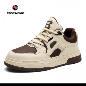 Breathable Leather Thick Bottom Sports Leisure Fashion Trend Board Shoes