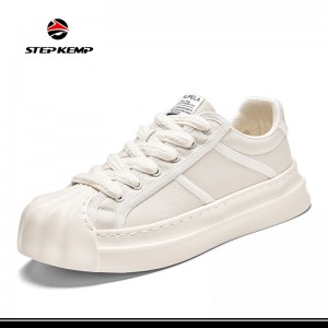 Men′s Black White Fashion Sneakers Walking Shoes Comfortable Skate Shoes
