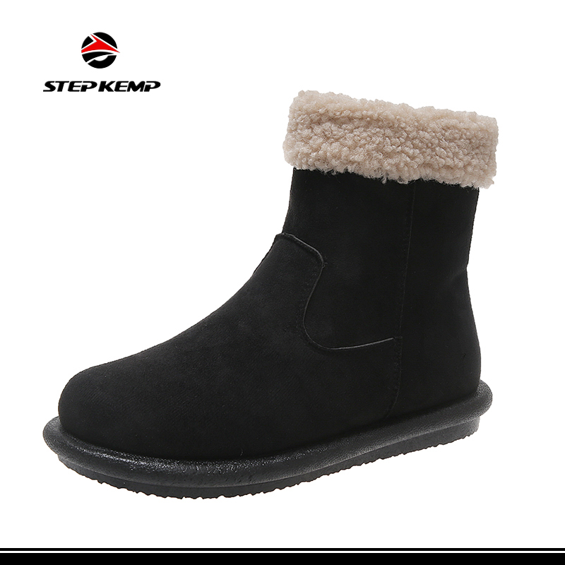 Womens Snow Boots Anti-Slip Fur Lined Ankle Booties Warm Slip on Walking Winter Boots