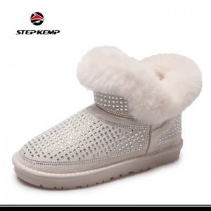 Winterskoene vir vroue Sagte gemaklike faux Fur Mid Calf Winter Snow Boots