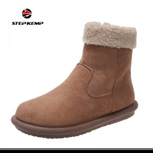 Boots Snow Womens Anti-Slip Fur Lined Ankle Booties Warm Slip on Walking Winter Boots