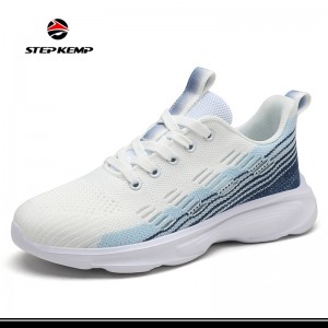 Sepatu Jogging Breathable kanggo Sneaker Casual Wanita Flyknit