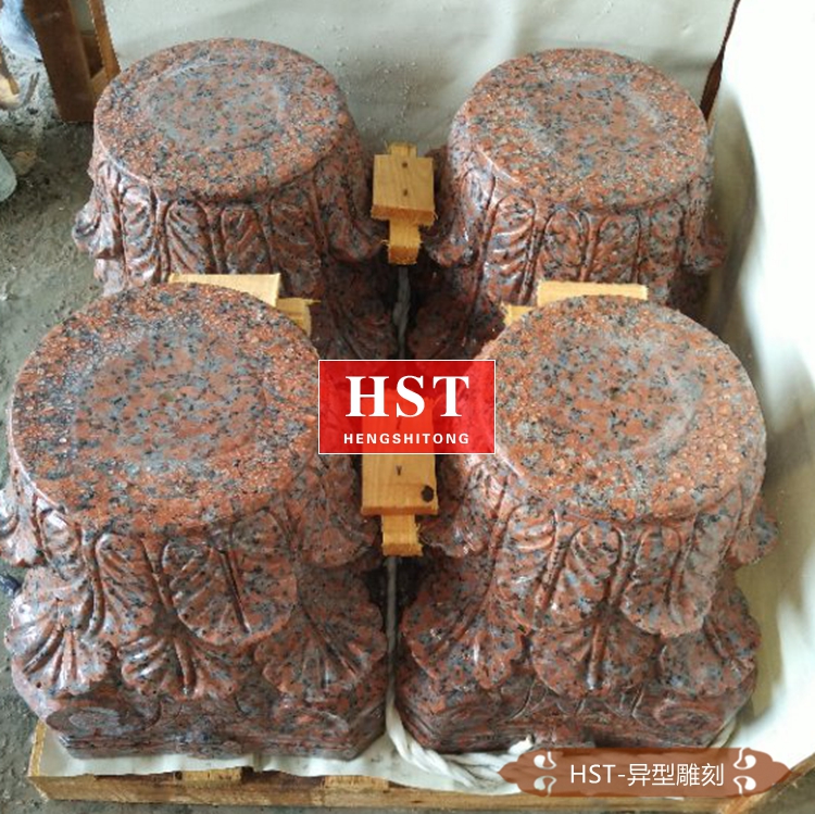 Red granite statue polished surface for housing decoration