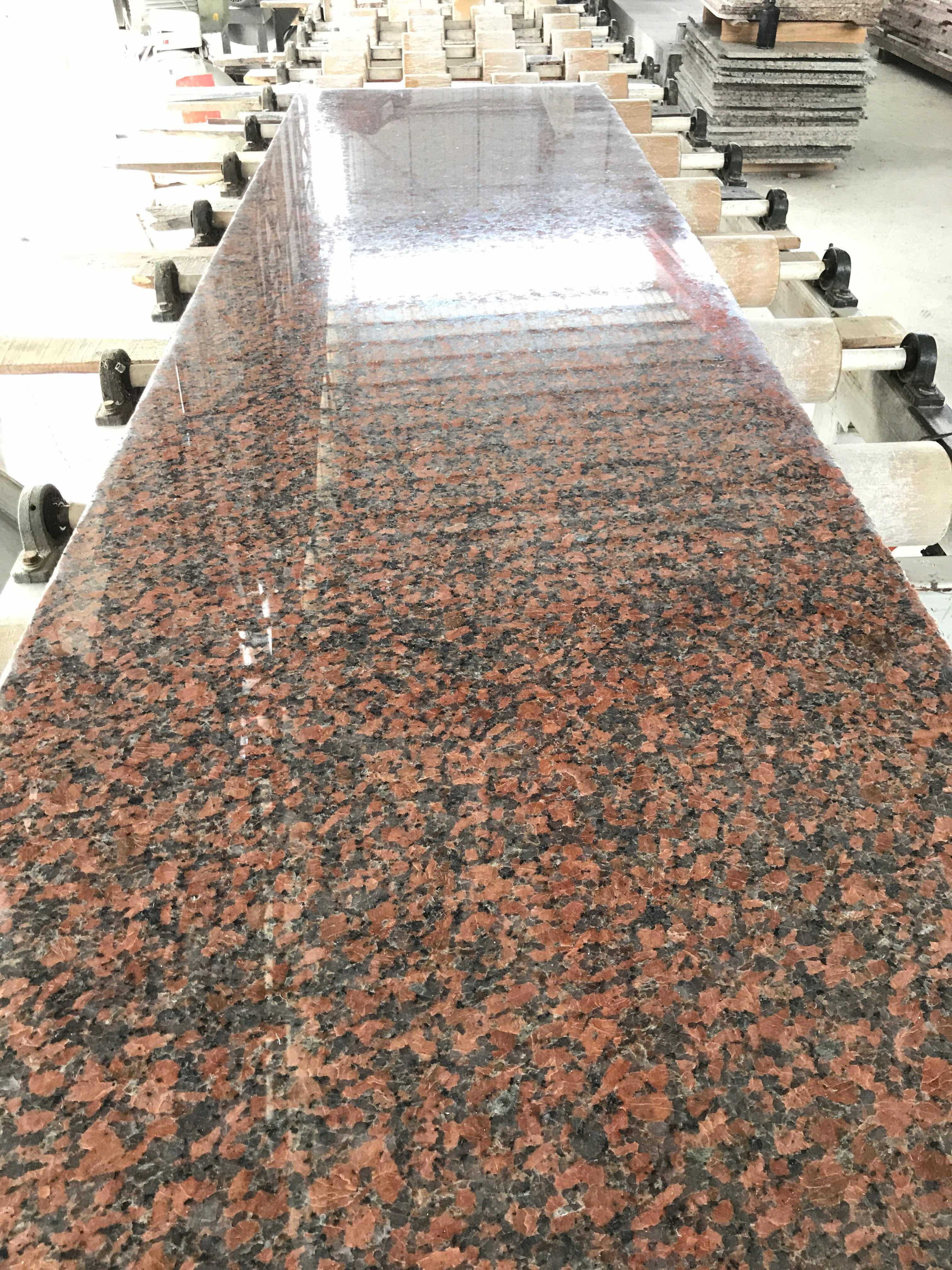Red granite polished process matte board stone plank