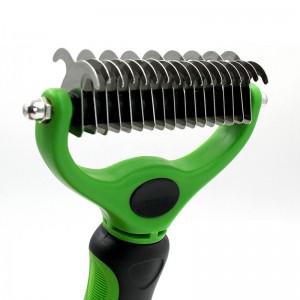 Shedding and Dematting Rake Comb for Pet Grooming