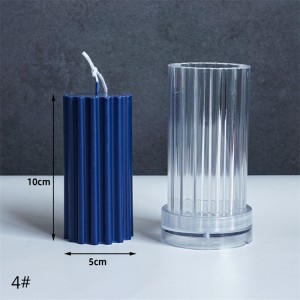 Vertical Stripe Cylinder Diy Transparent Reusable Making Mold Aromatherapy Molds Acrylic Candle Mold