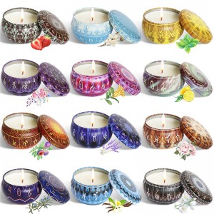 new design gift set 12 fragrance soy wax collectables tin boxes candle