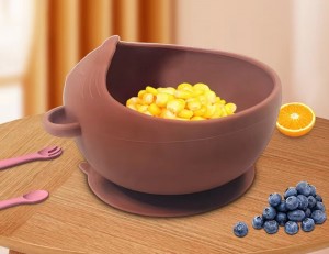 New Cartoon Tiger Head Baby Special Bowl Supplementary Food Bowl Food grade Silicone Bowl