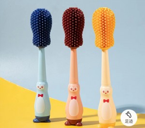 Silicone bottle brush, baby special nipple brush, straw brush, four in one set  Multi functional bottle brush set