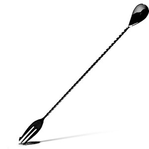 Gunmetal Black Plated Bar Spoon With Fork 400mm