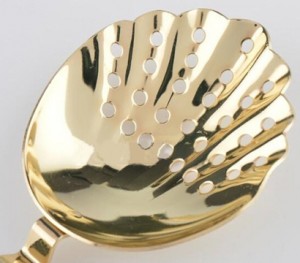 Gold Plated Shell Julep Cocktail Strainer