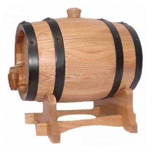 Wooden Horizontal Beer Barrel Dispenser 2.5L