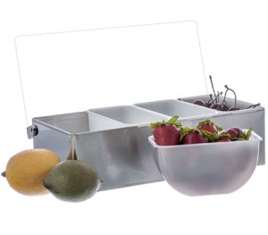 Stainless Steel Condiment Holder 4 compartment