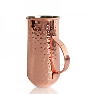 Copper Plated Tumbler With Handle – Hammered 500ml