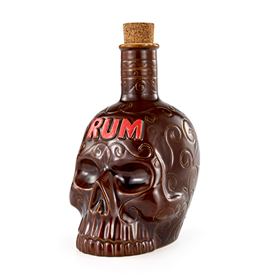 Ceramic Skull Rum Tiki Bottle 850ml