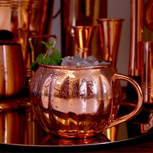 Copper Plated Pumpkin Mug With Handle 700ml