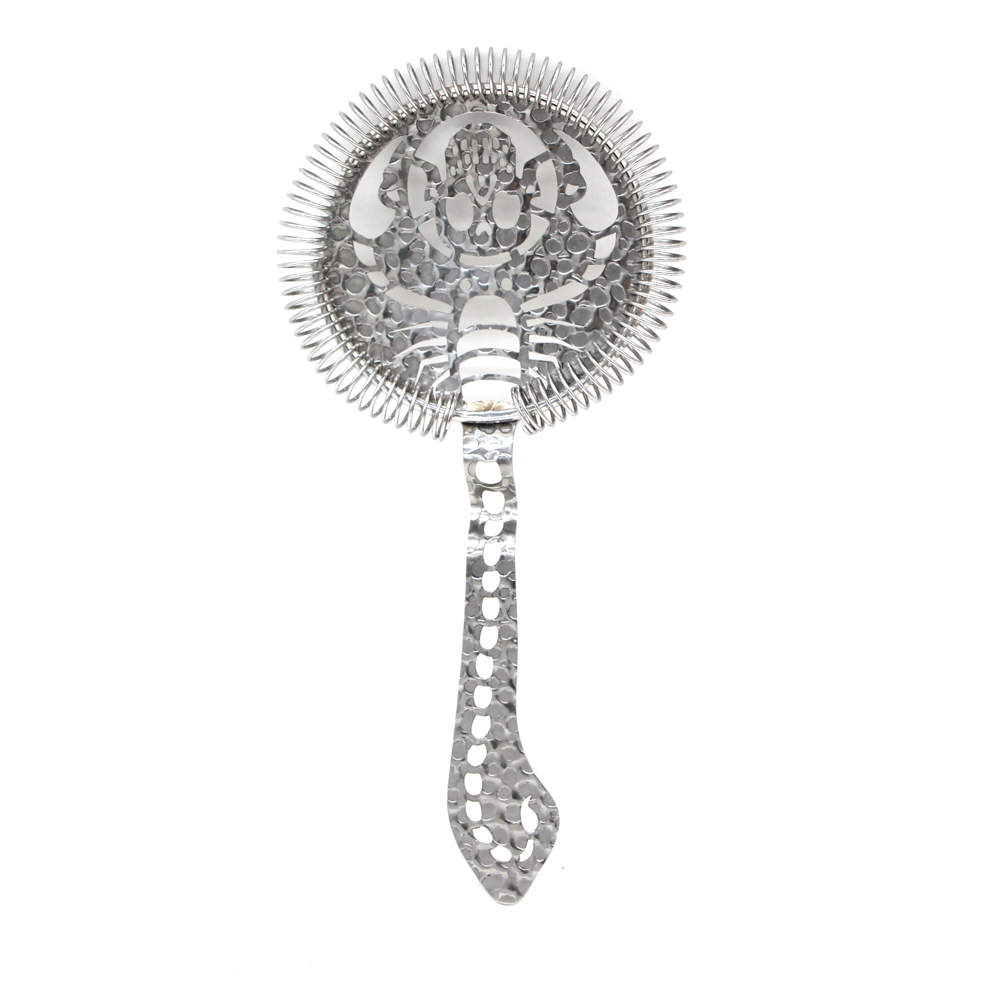 Stainless Steel Scorpion Cocktail Strainer With Raindrop Pattern Featured Image