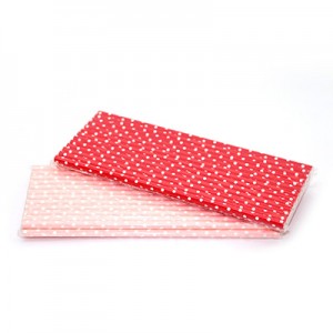 Red With White Dot Paper Straw 8 Inch