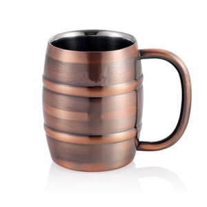 Antique Copper Plated Barrel Mug 250ml