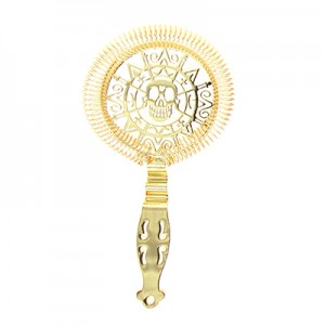 Gold Plated Luxury Skull Cocktail Strainer